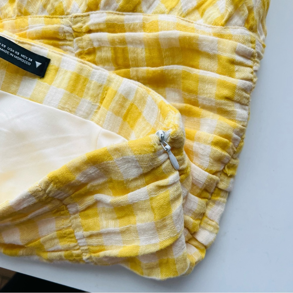 Zara Gingham Ruched Mini Skirt - Picture 11 of 13
